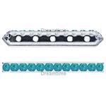 Dreamtime Crystal DC 77730 Rondelle Spacer Bars 5 Hole Caribbean Blue Opal/Silver